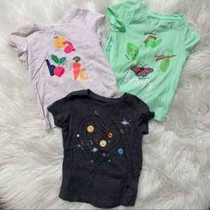 Lot of girls 2T learning themed tees